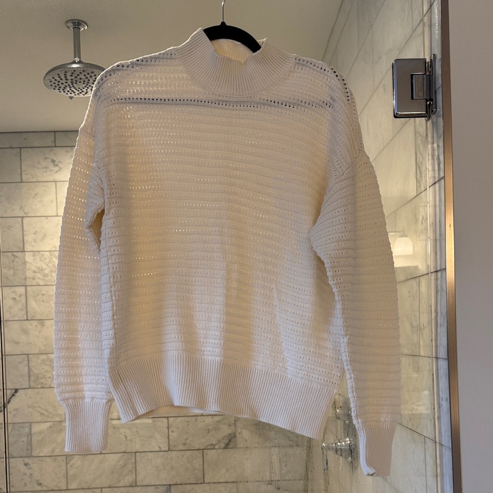 Varley Cream open knit sweater